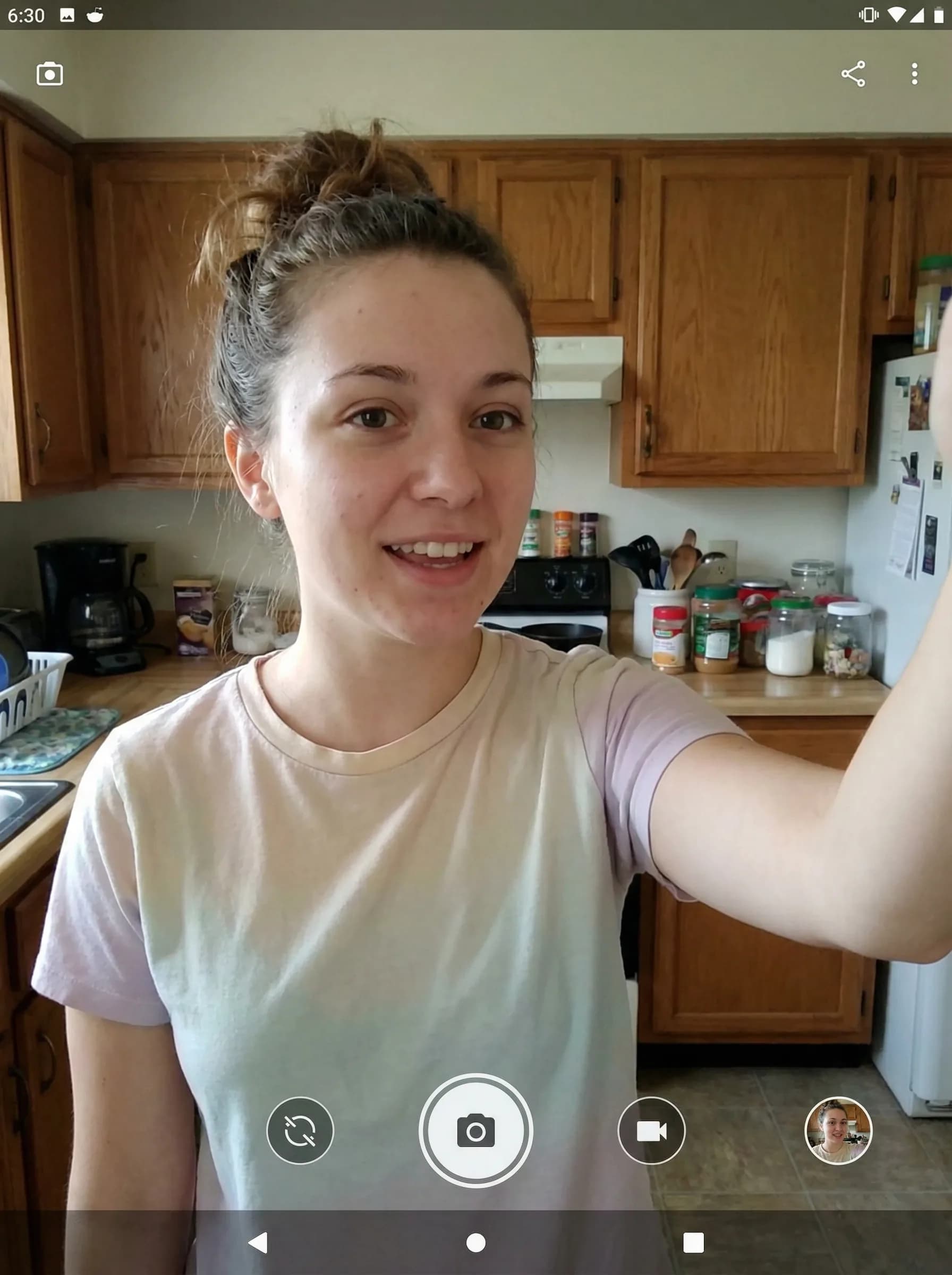 A creator filming UGC content
