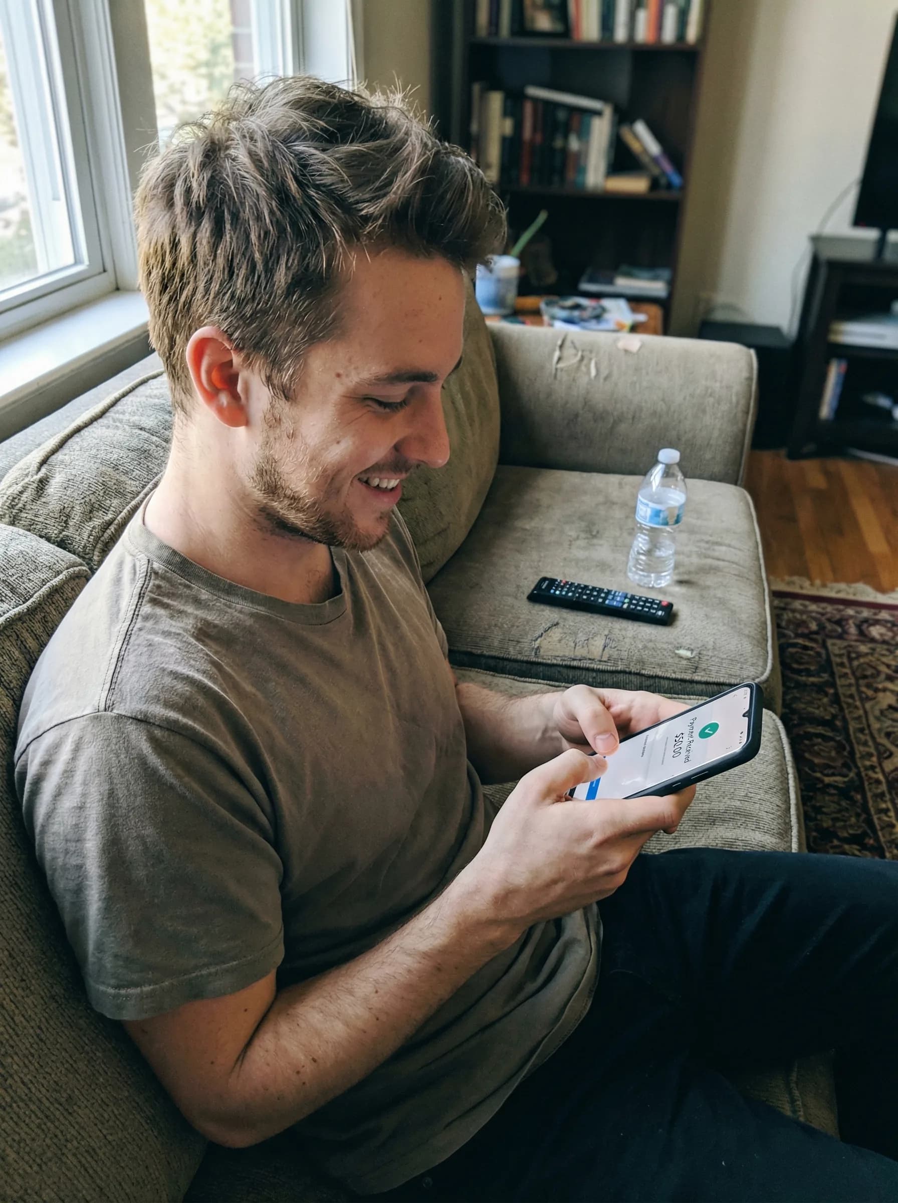 A creator receiving a payment notification