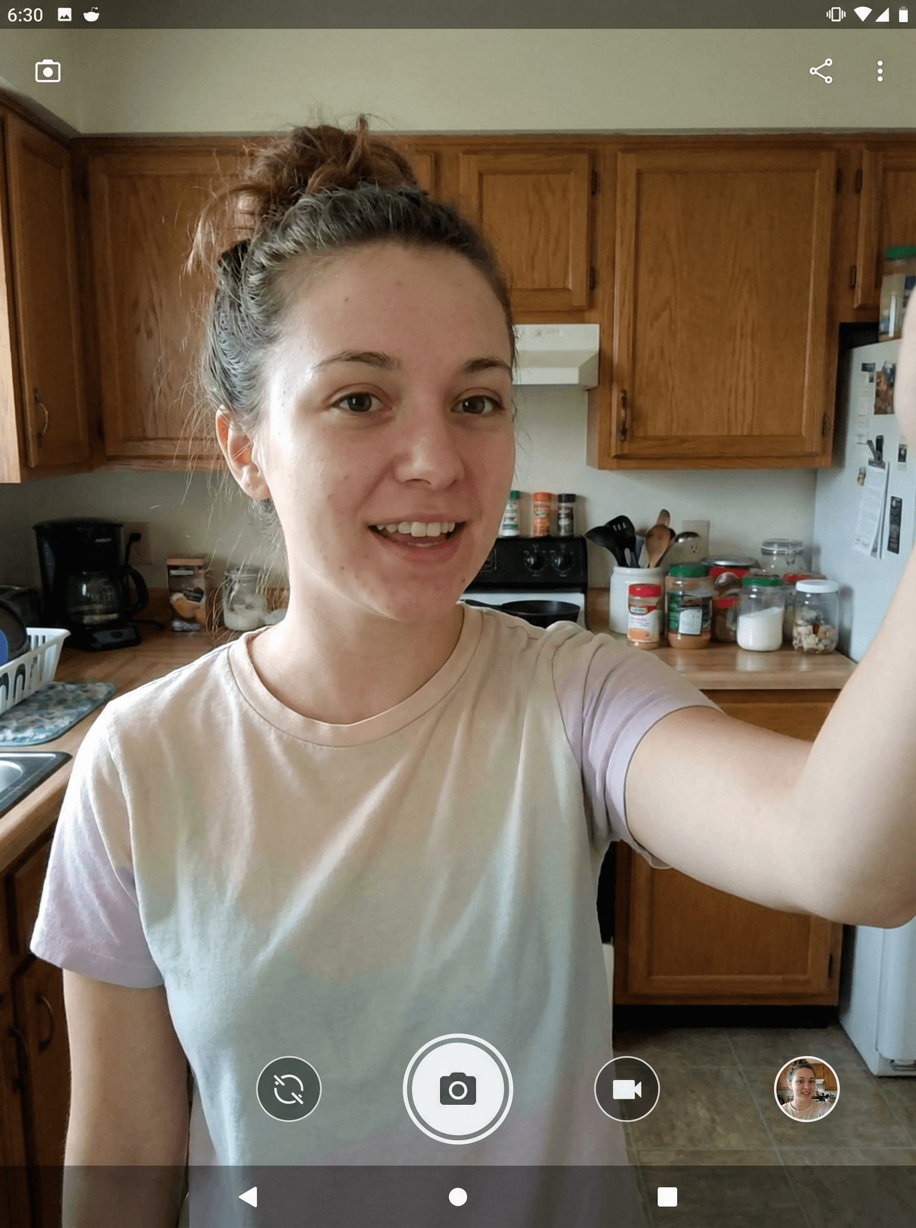 A creator filming UGC content