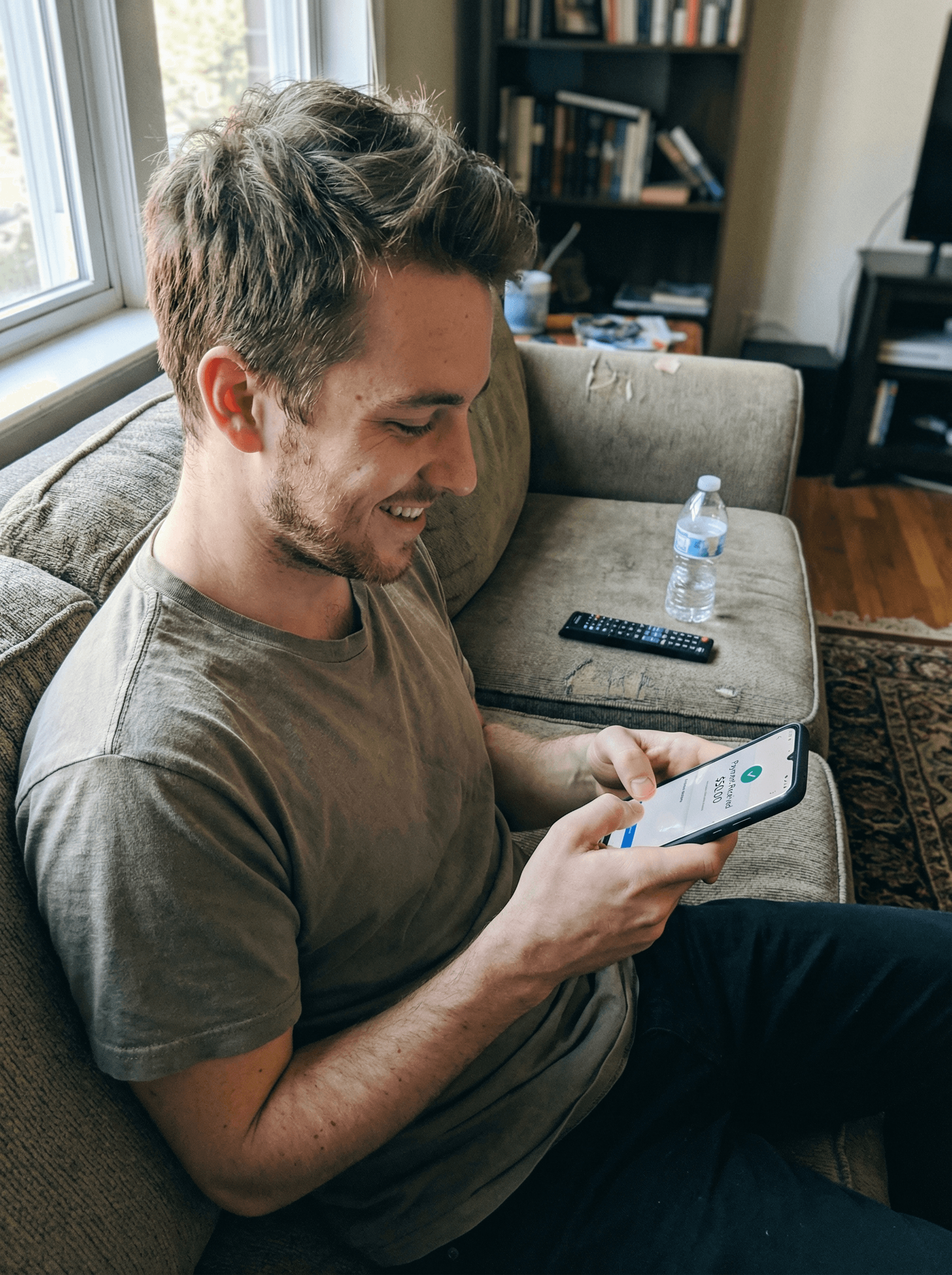 A creator receiving a payment notification